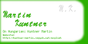 martin kuntner business card